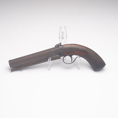 Early 19th Century Black Powder Muzzle Loading Pistol, Barrel Engraved Samuel Nock 116 Jermyn St St James's London