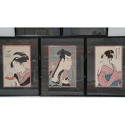 Five Offset Prints of Japanese Woodblocks