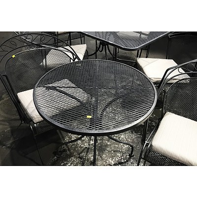 Cast Steel 5 Piece Outdoor Setting with 3 Piece Balcony Setting