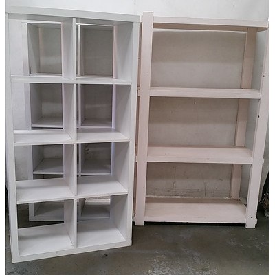 Rustic and Contemporary Shelving Units - Lot of Three