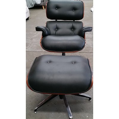 Replica Eames Occasional Swivel Armchair Chair with Swivel Ottoman