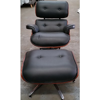 Replica Eames Occasional Swivel Armchair Chair with Swivel Ottoman