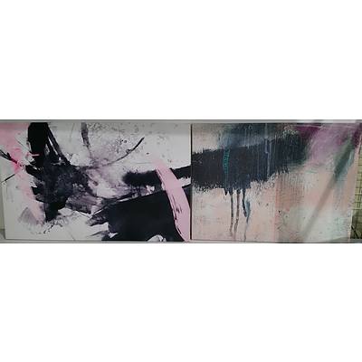 Stretched Canvas Abstract Prints - Lot of Two