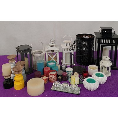 Selection of Hurricane Lamps and Candles