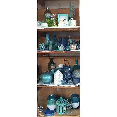 Selection of Assorted Teal, Blue and Green Decorative Pieces