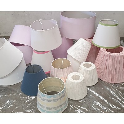 Selection of lampshades - Primarily Pink and White in Colour
