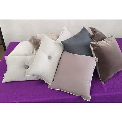Grey Throw Cushions - Lot of Nine