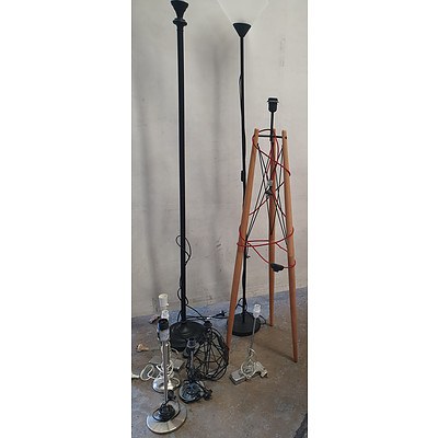 Assorted Lamp Bases Including Desk and Tall Bases 