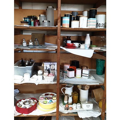 Selection of Cup & Saucer Sets, Cannisters, and Assorted Homewares
