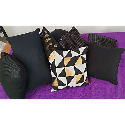 Selection of Black and Black/Gold Cushions