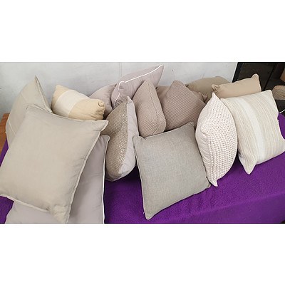Selection of Assorted Neutral Cushions - Lot of 15