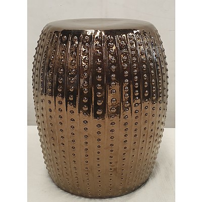Ornamental Ceramic Table With Metallic Finish