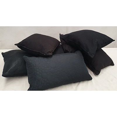 Black Throw Cushions - Lot of Seven
