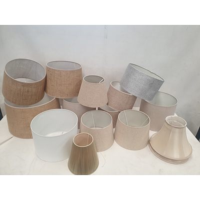 Assorted Neutral Tone Lampshades - Lot of 15