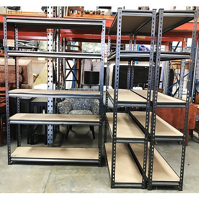 Three Black Steel Modular Shelves