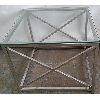 Contemporary Glass Occasional Table Table