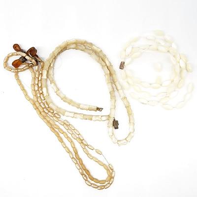 Three Strands of Mother of Pearl Beads
