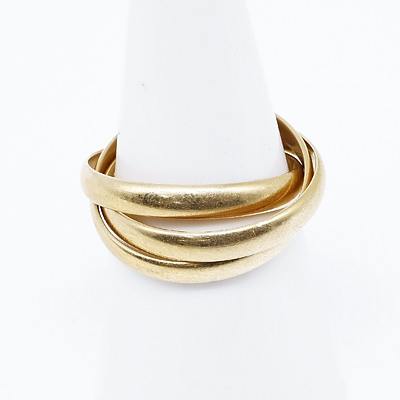 18ct Yellow Gold Russian Wedding Ring, 6.9g