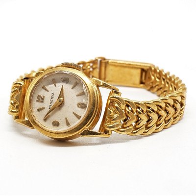 18ct Yellow Gold Minerva Ladies Wrist Watch