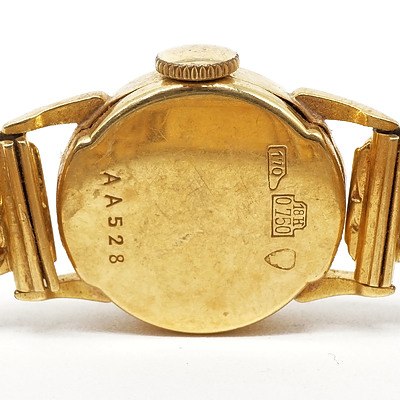 18ct Yellow Gold Minerva Ladies Wrist Watch