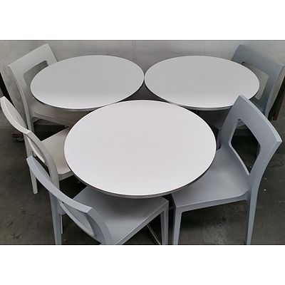 Three Sigtah Cafe Tables and Nine Sigtah Cafe Chairs