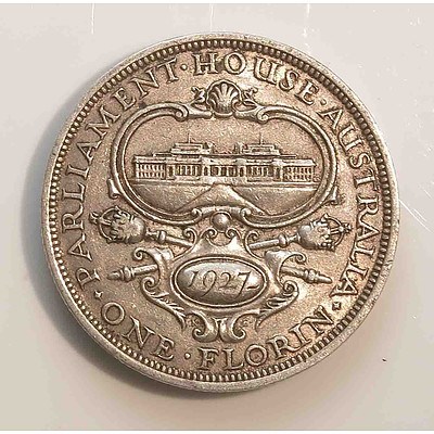 Australia 1927 Canberra Florin-Silver