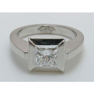 Spectacular 1ct Princess-cut Diamond Ring - GIA Report