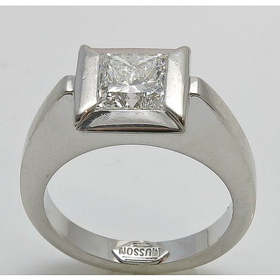 Spectacular 1ct Princess-cut Diamond Ring - GIA Report