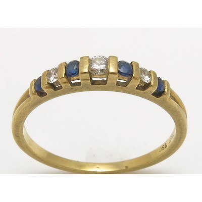 Sapphire & Diamond Ring - 18ct Gold