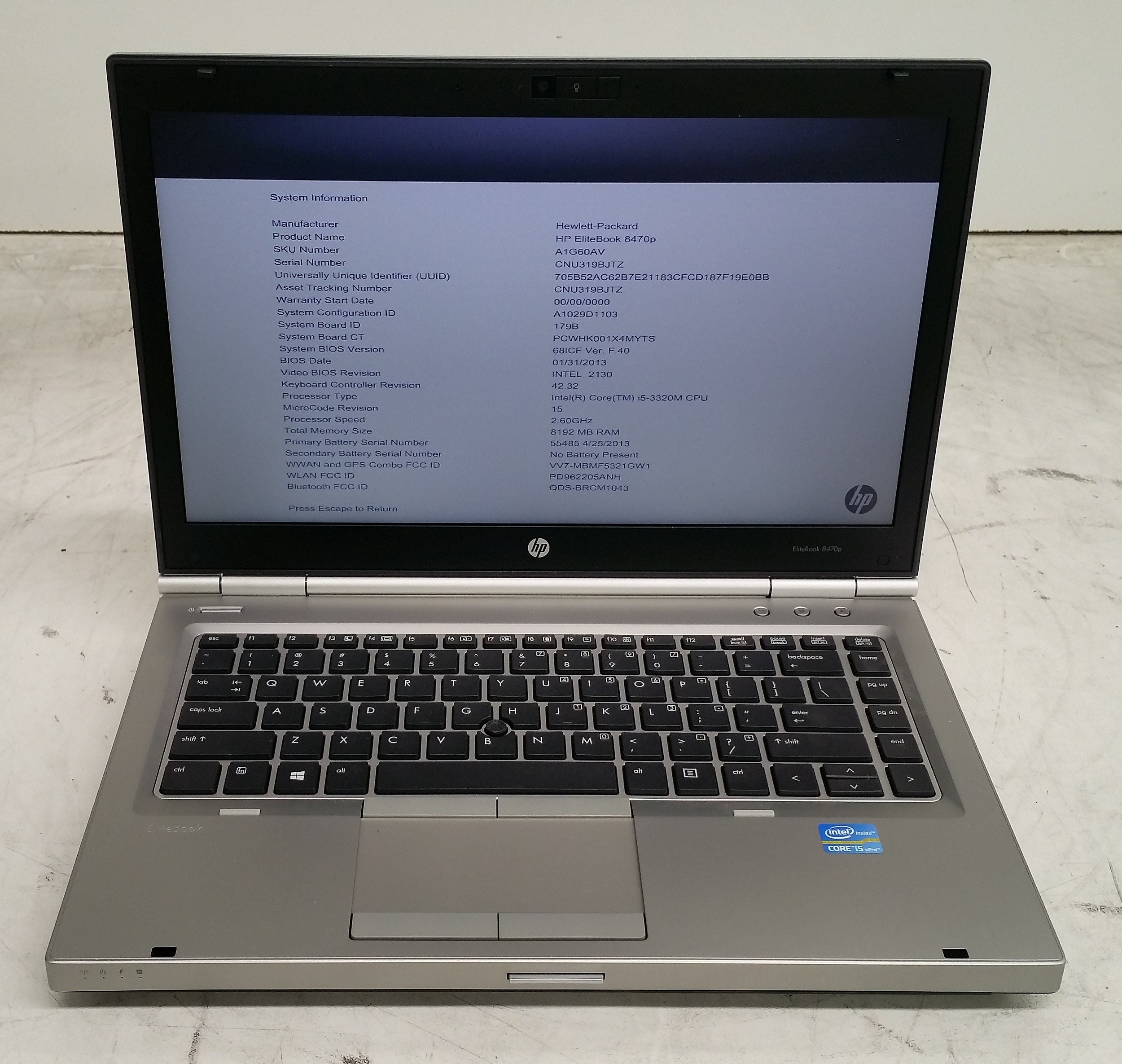 Hp Elitebook 8470p 14 Inch Core Lot 1079739 Allbids 4996