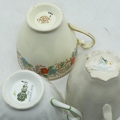 Eight Tea Trios and A Pair Including Shelly, Wedgwood, Royal Doulton, and More