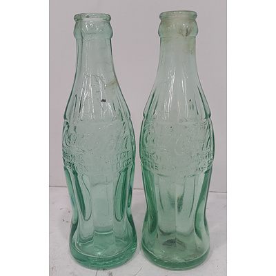 Rare Collectable WW2 1944 Green Coke Bottle - Lot Of 2