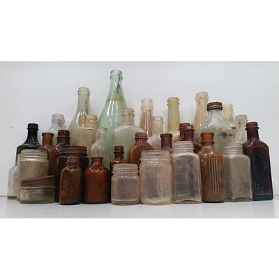 Bulk Lot Of Vintage Drinking & Medicine Bottles.
