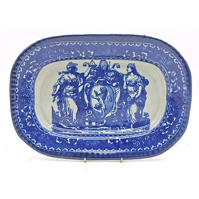 Victorian Style Blue and White Platter, Later 20th Century