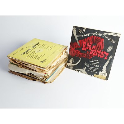 A Quantity of Ten Inch Vinyl  LP Records Including Red Garters with Rosmary Clooney and Show Boat by Rogers and Hammerstein, 40 Records Approximately
