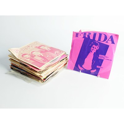 A Quantity of Seven Inch Vinyl Singles Including Frida and Its the Goons, Approximately 20 Records