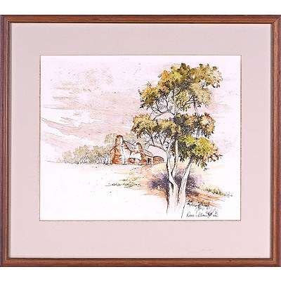Dos Adams Cottage at Towitta 1980 Watercolour