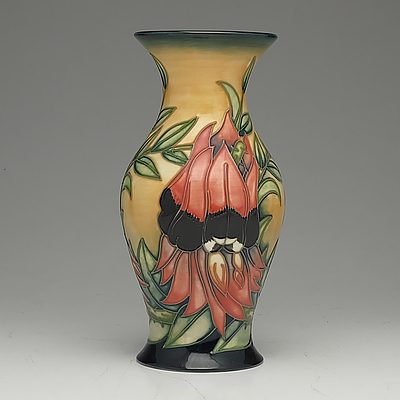 Moorcroft Sturt Desert Pea Vase Designed by Emma Bossons, Edition 119/500, Circa 1998