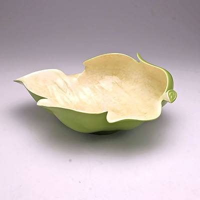 Carlton Ware Australian Design Hand Painted Green Vine Leaf Dish