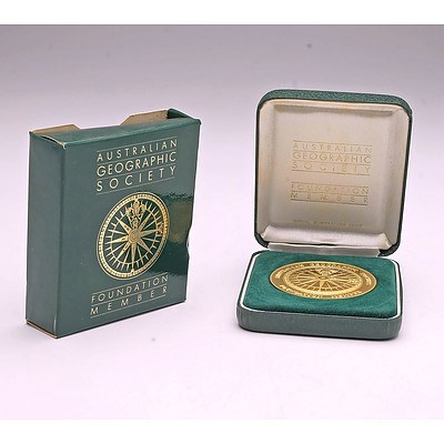 Australian Geographic Foundation Member Commemorative Gilt Bronze Medallion