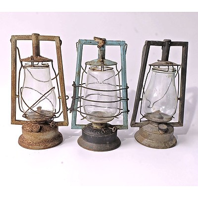 Three Australian Made Kerosene Huuricane Lamps