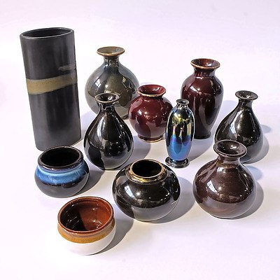 Nine Asian Pottery Vases