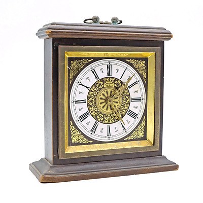 A Jerger Anker Wooden Cased Desk Clock Made in West Germany
