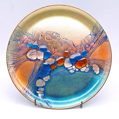 Hand Enameled Copper Display Plate by Australian Artist Mary Raymond
