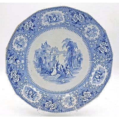 Antique Ivanhoe Pattern Transferware Porcelain Display Plate Circa 1822 by J. Twigg