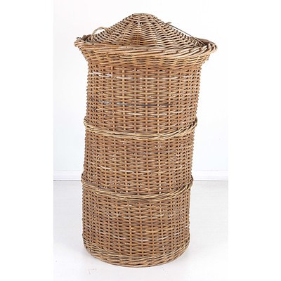 Large Vintage Wicker Laundry Basket