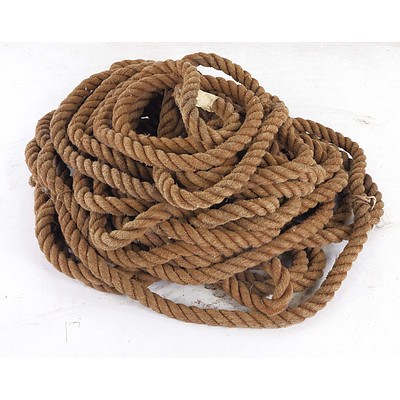 Vintage Length of Nautical Twist Hemp Rope