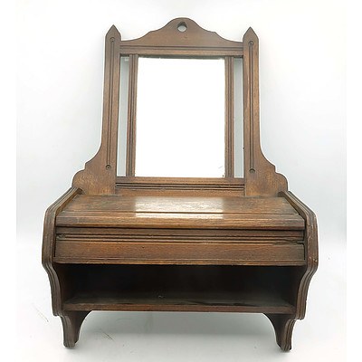 Edwardian Maple Wall Mount Shaving Mirror