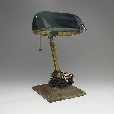 Antique American Emeralite Bankers Lamp