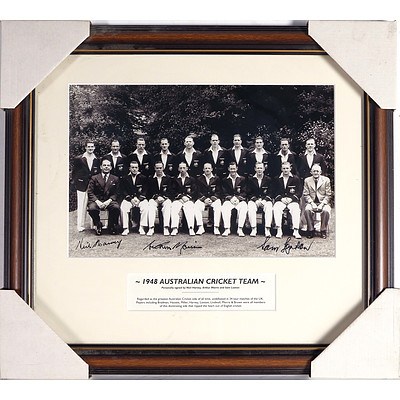 Australian Cricket Team 'Invincibles' Photograph Signed by Neil Harvey, Arthur Morris and Sam Loxton